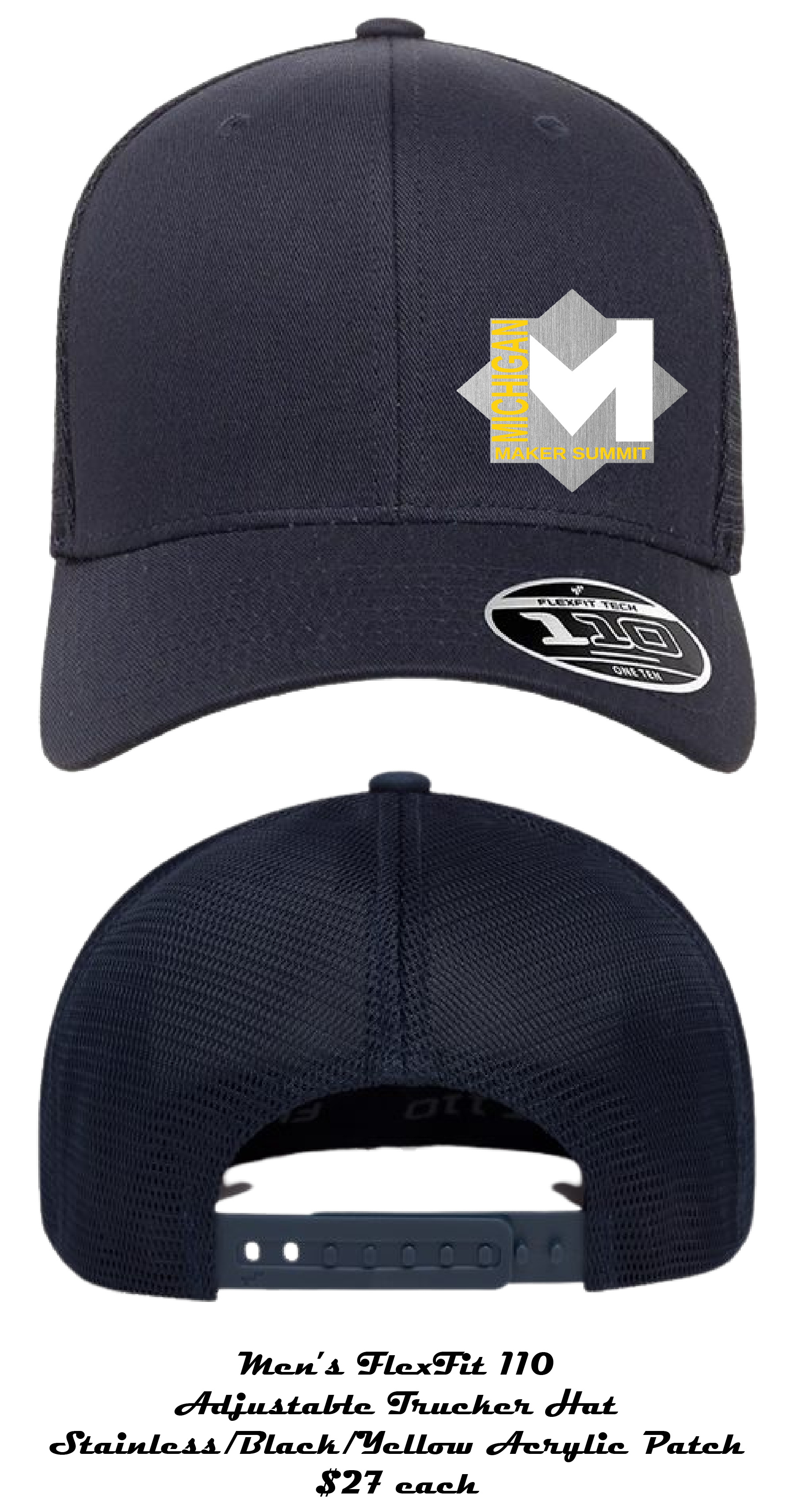 Michigan Makers Summit - Men's FlextFit Adjustable Trucker Hat